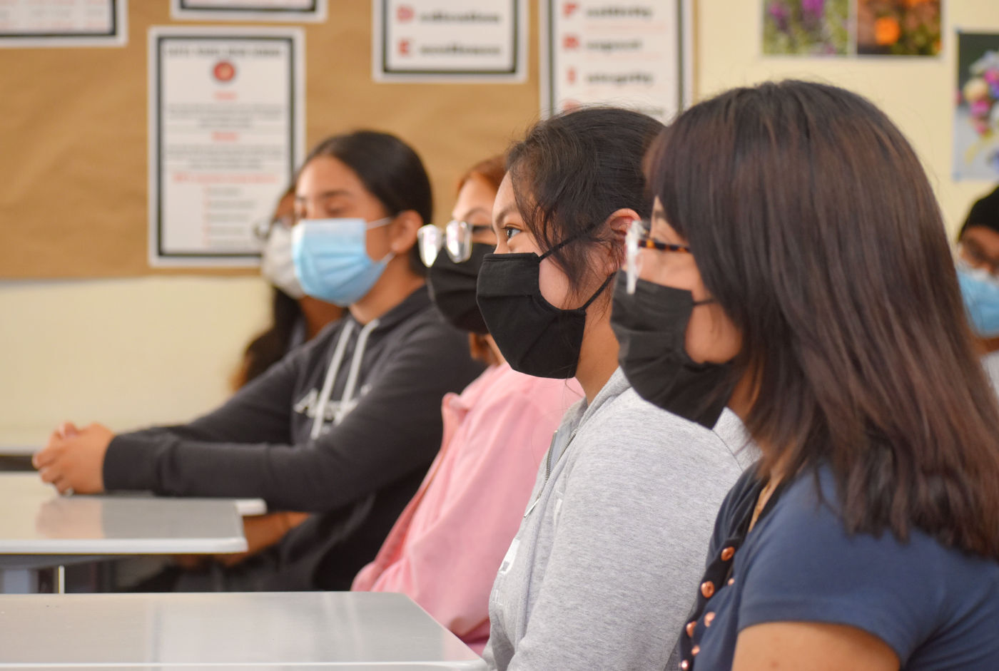 Santa Maria High School students returned to in class learning Thursday morning.